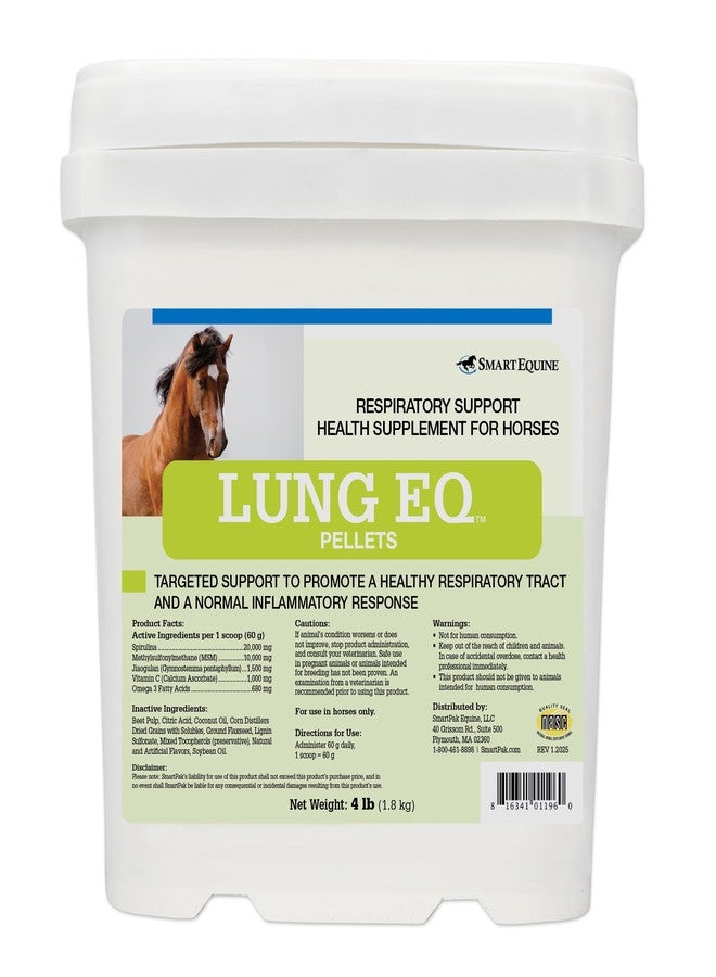 SmartEquine Lung EQ Pellets for Respiratory Support | Horse Health | Spirulina for Horses with Antioxidants, Herbs, Minerals | Equine Pellet for Respiratory and Immune Support | 4 LB - Image 1